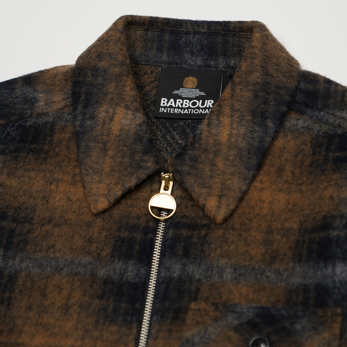Giacca in Lana Barbour International Oswald Fleece Overshirt MFL0229NY91 Navy a Quadri