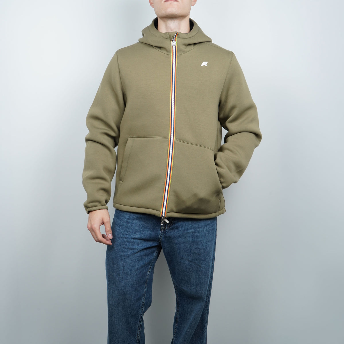 Giubbotto Kway Jack Spacer Nylon Double k8142yw D07 Verde Militare e Blu Navy