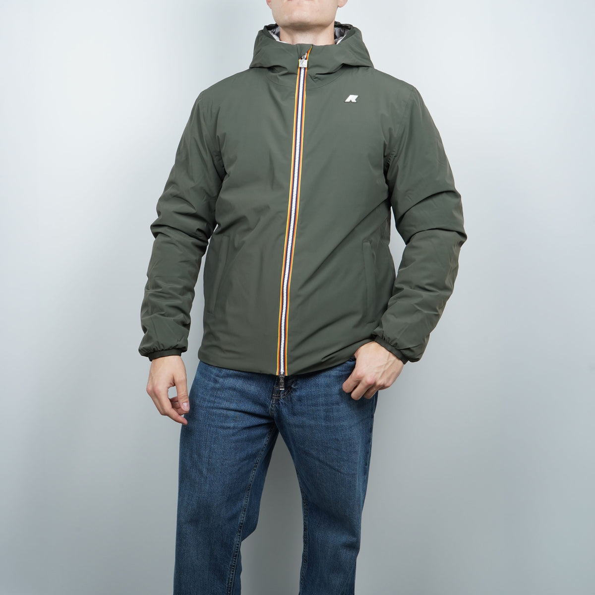 Giubbotto Kway Jack ST Warm Double k6128vw DD5 Verde Scuro e Grigio