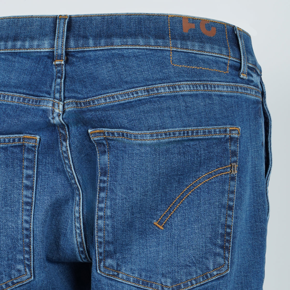 Jeans Dondup Jeff UP641DSK297UJ33-800 Blu Carrot Fit in Denim Stretch
