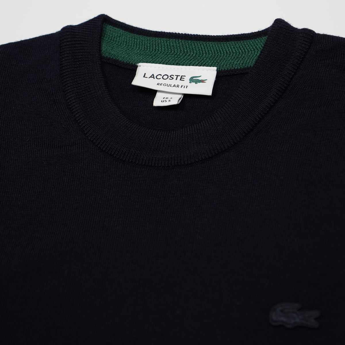 Maglione Lacoste AH1969-00-166 Bleu Marine Girocollo in Lana Merino Regular Fit