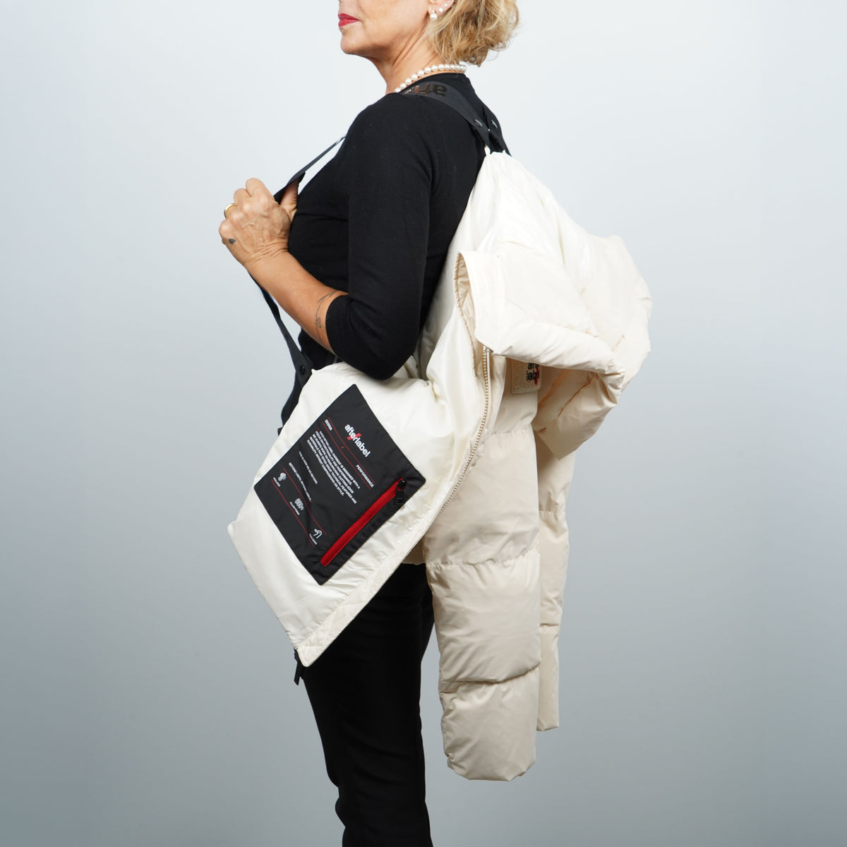 Piumino Corto After Label Helsinki N7864 020 Panna Oversize