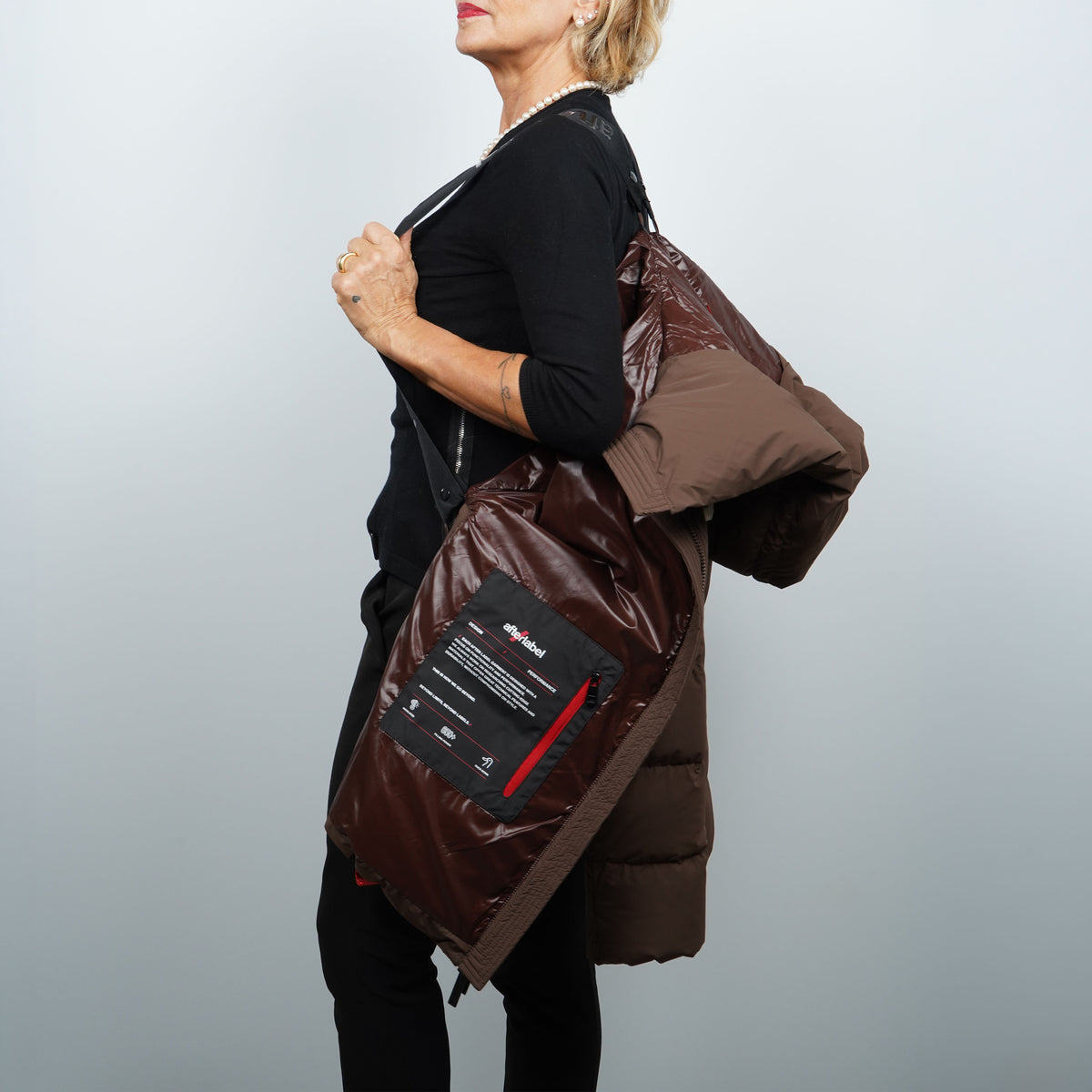 Piumino After Label Levi N7864 290 Marrone Oversize
