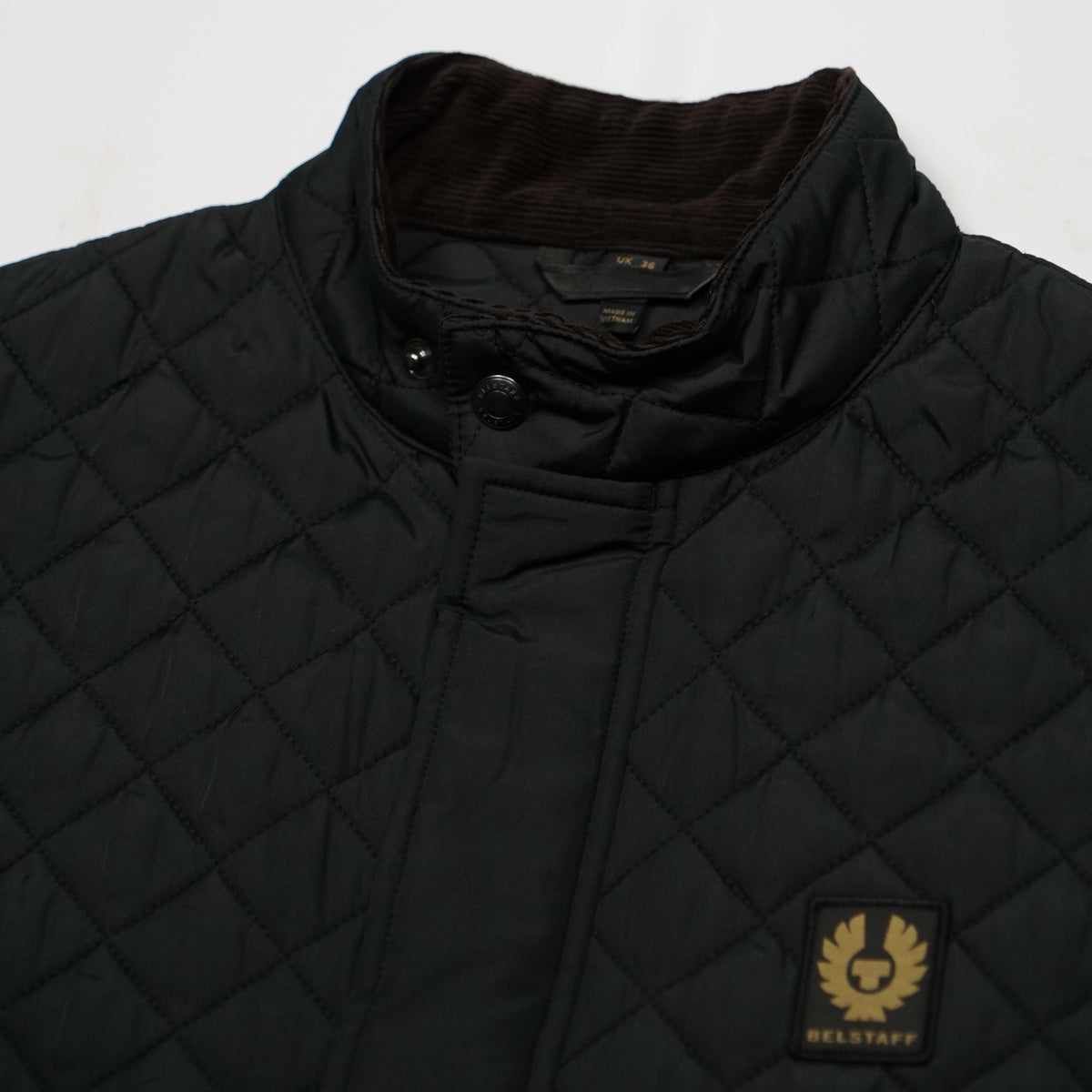 Gilet Belstaff Icon Nero Trapuntato con Collo Alto