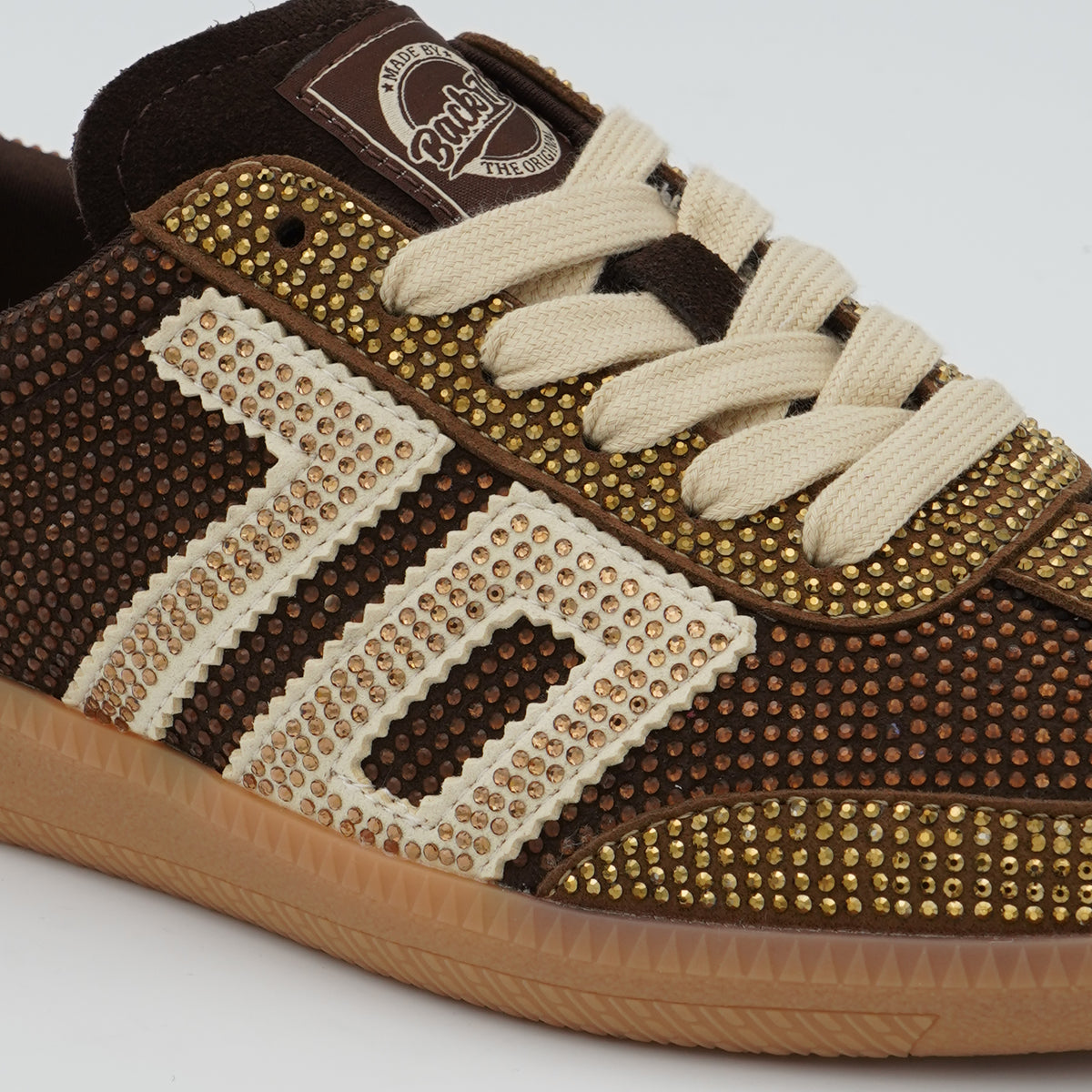 Sneakers Back 70 Cloud Strass Coffee Gold 70 con Cristalli