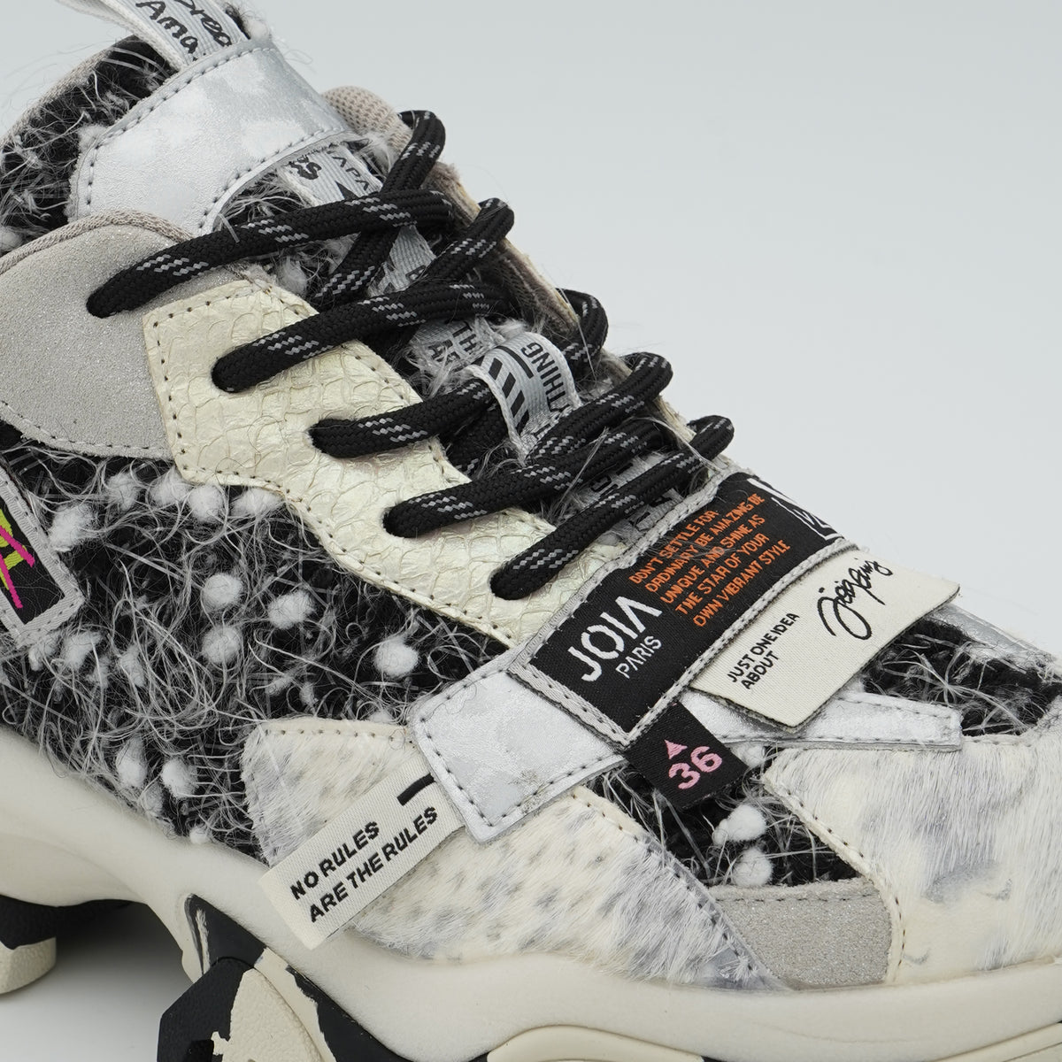 Sneakers Joia Paris 202602W116 Label Black White con Suola Chunky