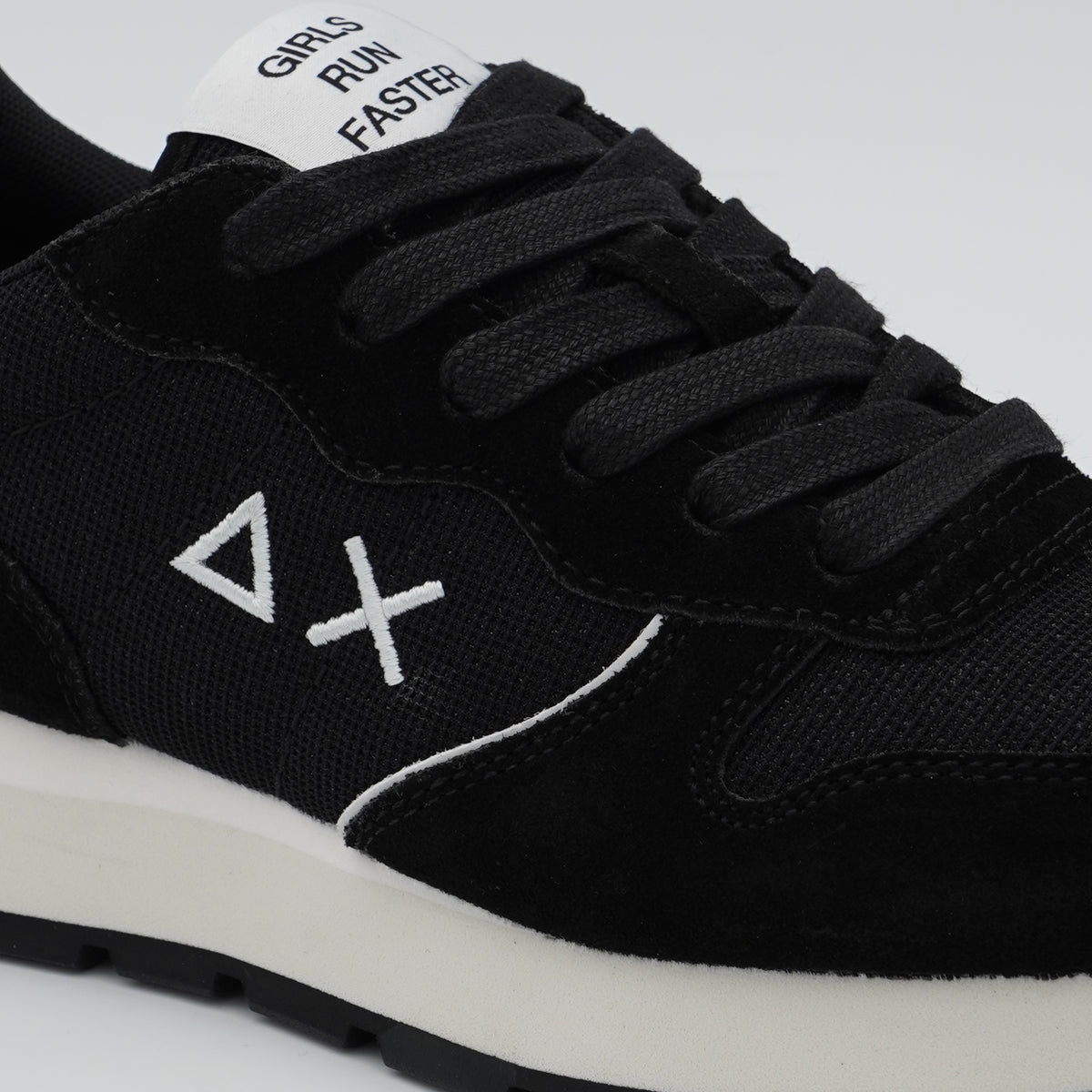 Sneakers SUN68 Ally Glitter Textile Z46204 11 Nero in Suede e Lurex con Logo Ricamato e Suola Running in EVA