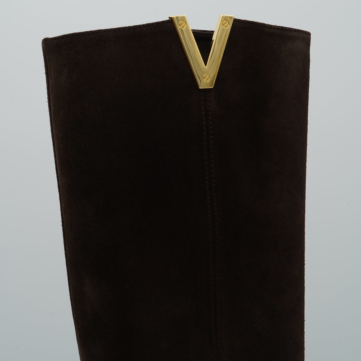 Stivale Via Roma 15 2568 Velour Testa di Moro con V Oro