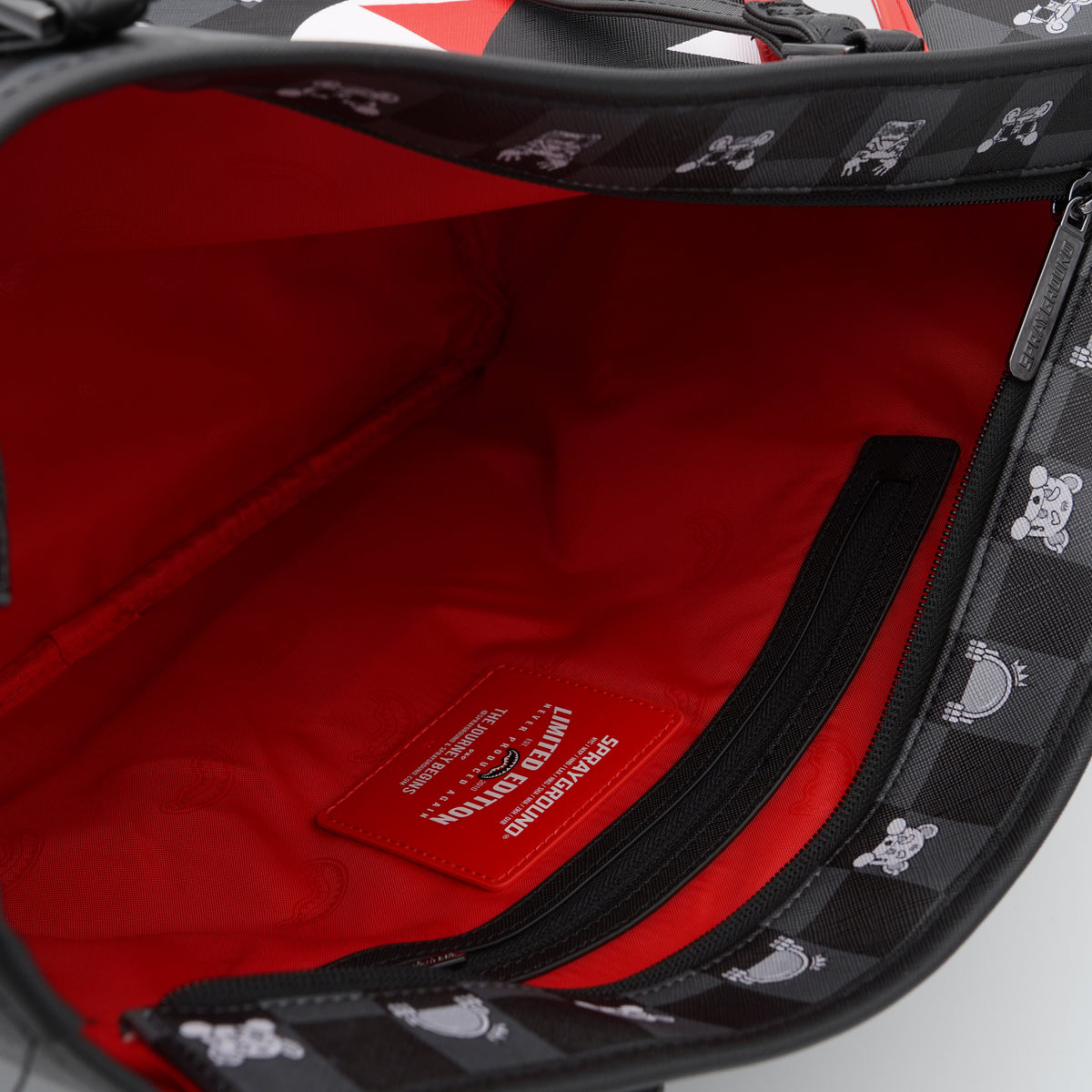 Borsa SPRAYGROUND T8916 in pvc grigia a scacchi e bocca
