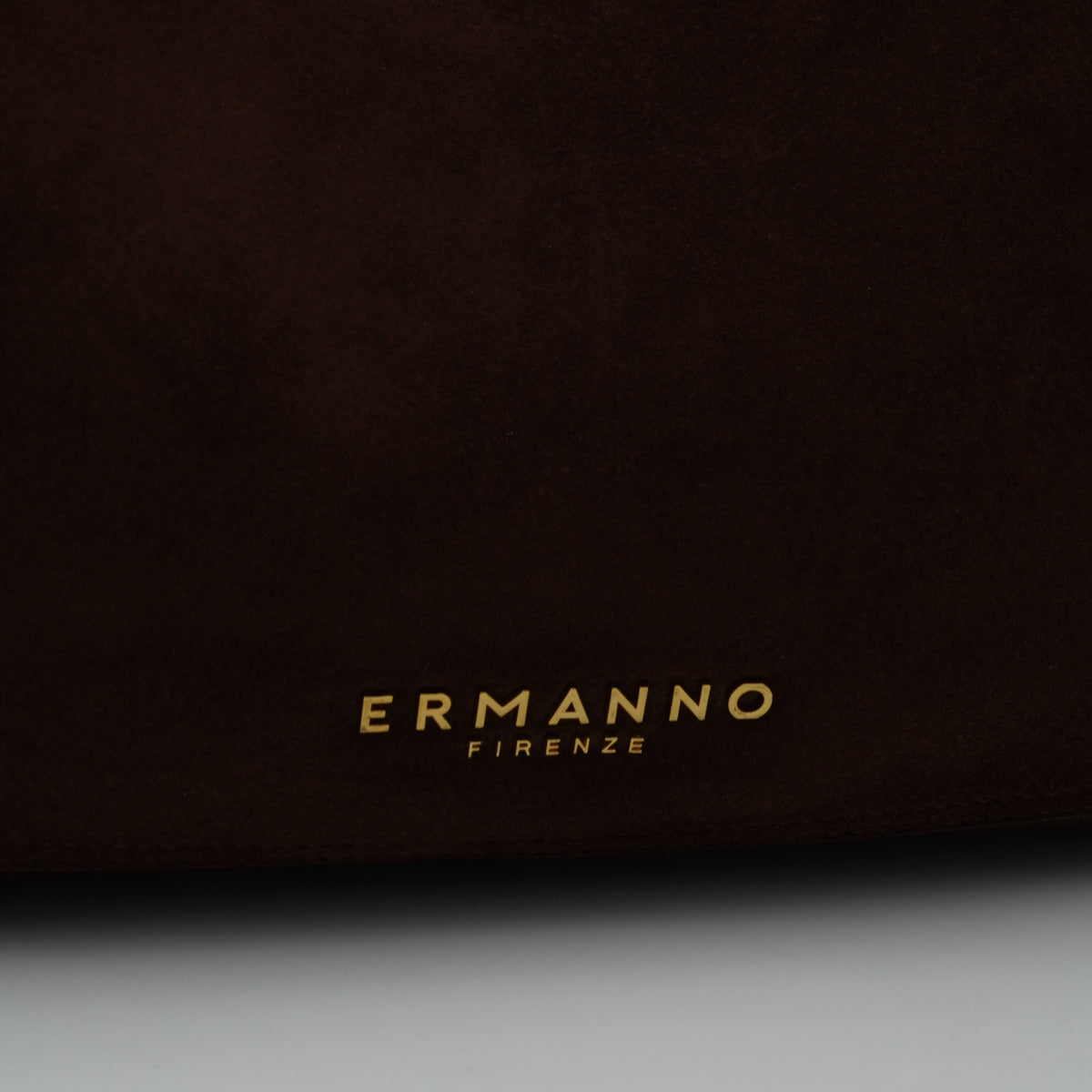 Borsa Ermanno Firenze by Ermanno Scervino Candy Large Tote Suede 12402304 Marrone Scuro in Camoscio con Doppi Manici e Logo Dorato