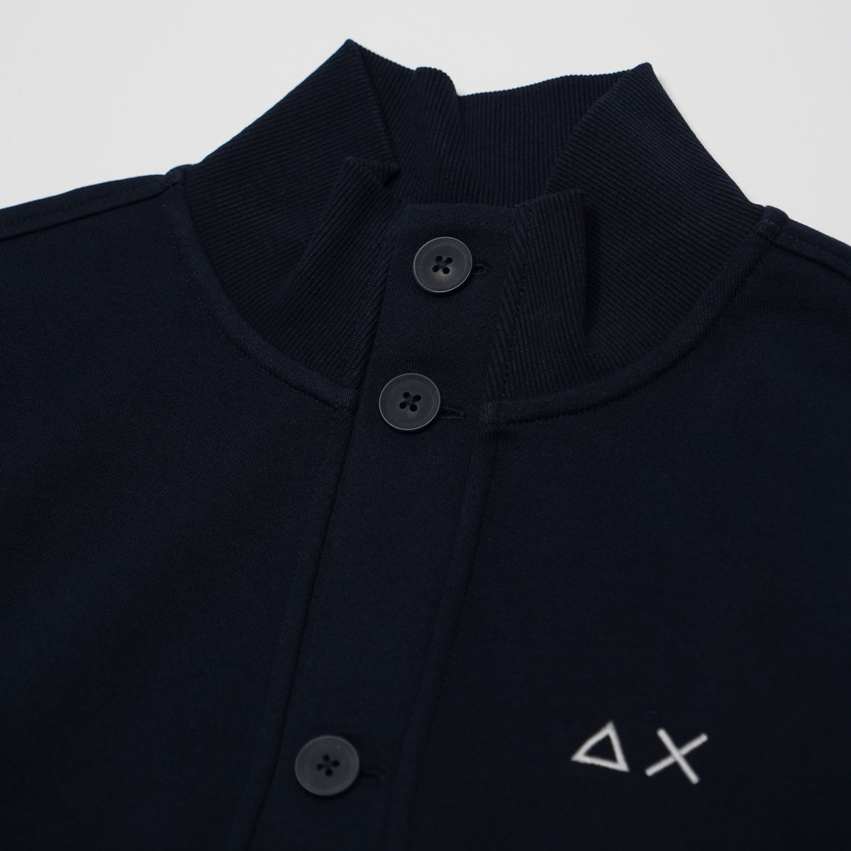 Cardigan SUN68 Basic Fleece F46105-07 Navy Blue in Felpa di Cotone