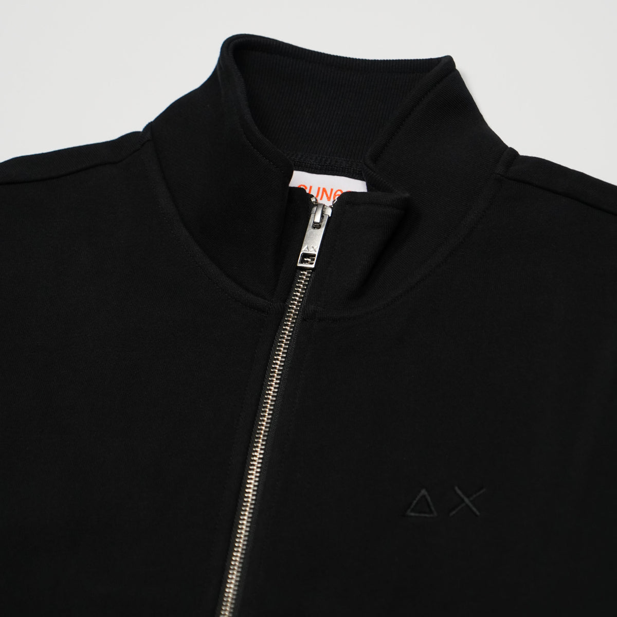 Felpa Zip SUN68 Track Zip Basic Fleece F46101-11 Nero in Misto Cotone