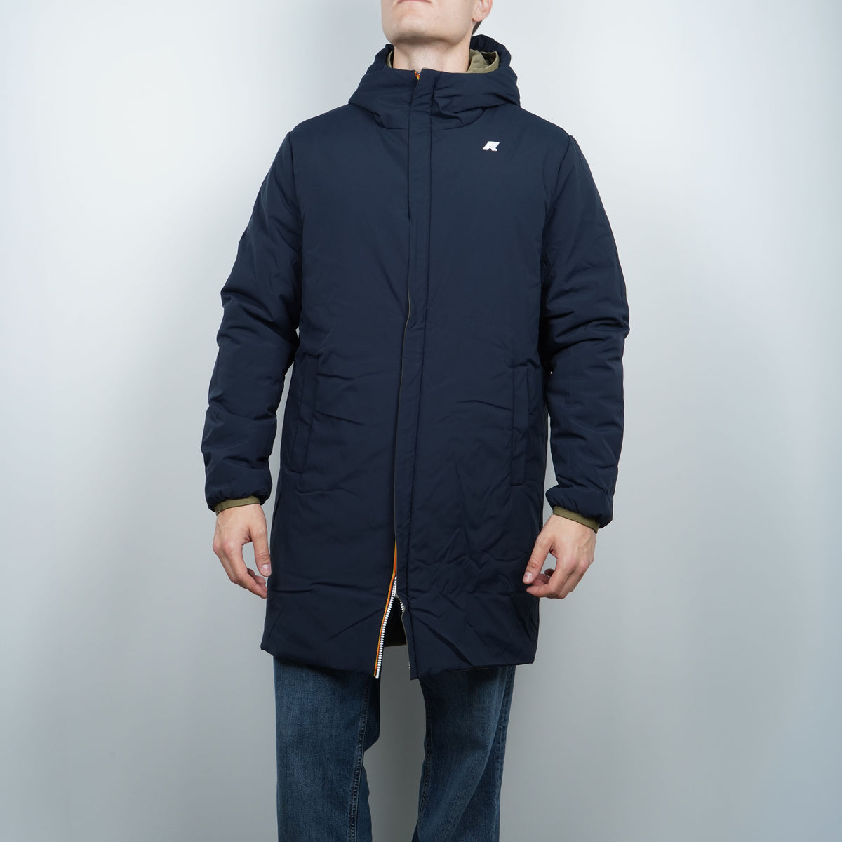Giubbotto Lungo Kway Jacob ST Warm Double k6128ww D07 Verde Militare e Blu Navy