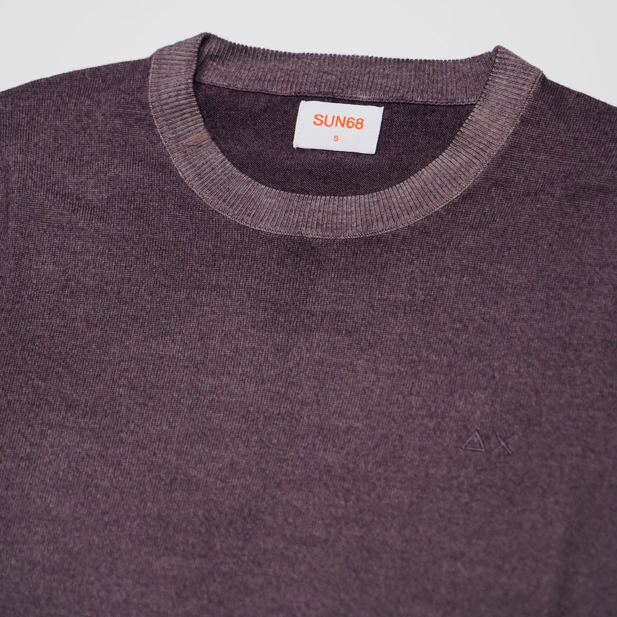 Maglione Girocollo SUN68 Vintage Dyed Wool K46129-60 Melanzana in Lana