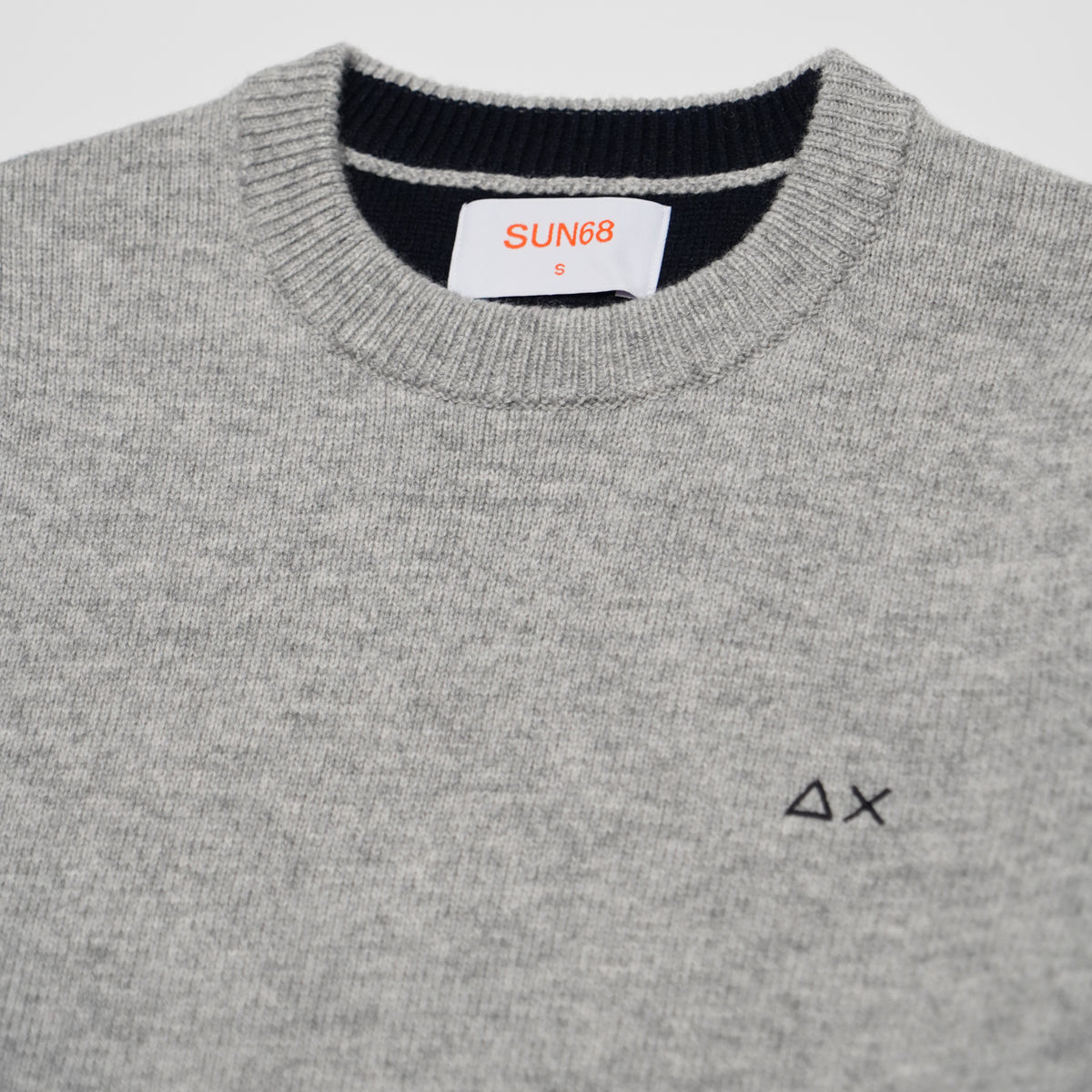 Maglione Girocollo SUN68 Sweater Warm Wool K46112-06 Grigio Chiaro in Lana e Cashmere