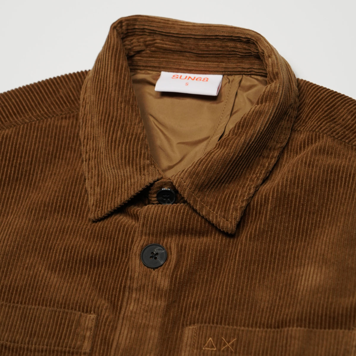 Overshirt SUN68 Corduroy S46111-71 Marrone Cacao in Velluto di Cotone