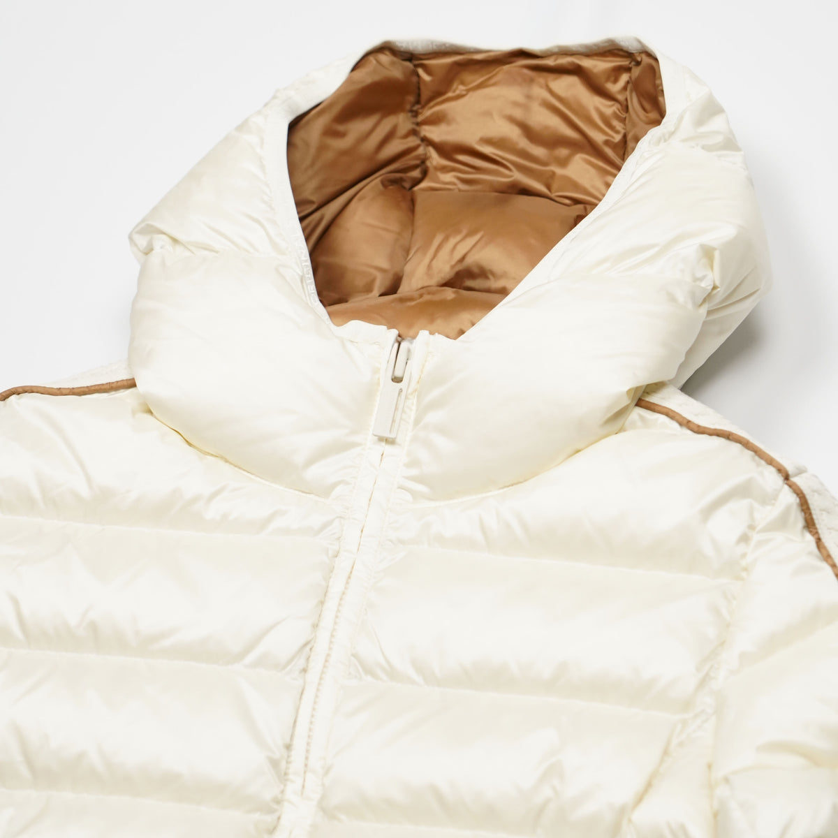 Piumino Colmar 2222 624 Bianco Panna con Inserti in Maglia