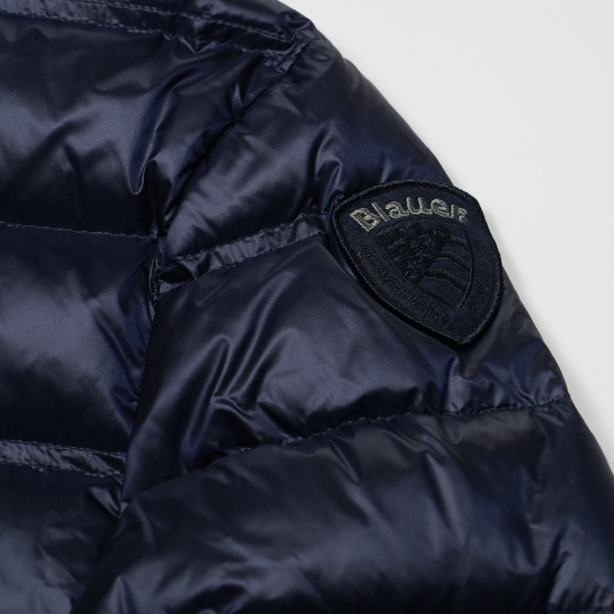 Piumino Blauer Belmont Blu Navy Lucido Imbottito in Piuma
