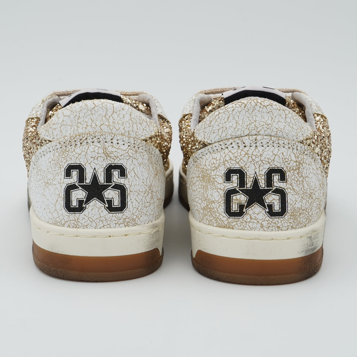 Sneakers 2Star 5235 Glitter Oro e Bianco con Stelle