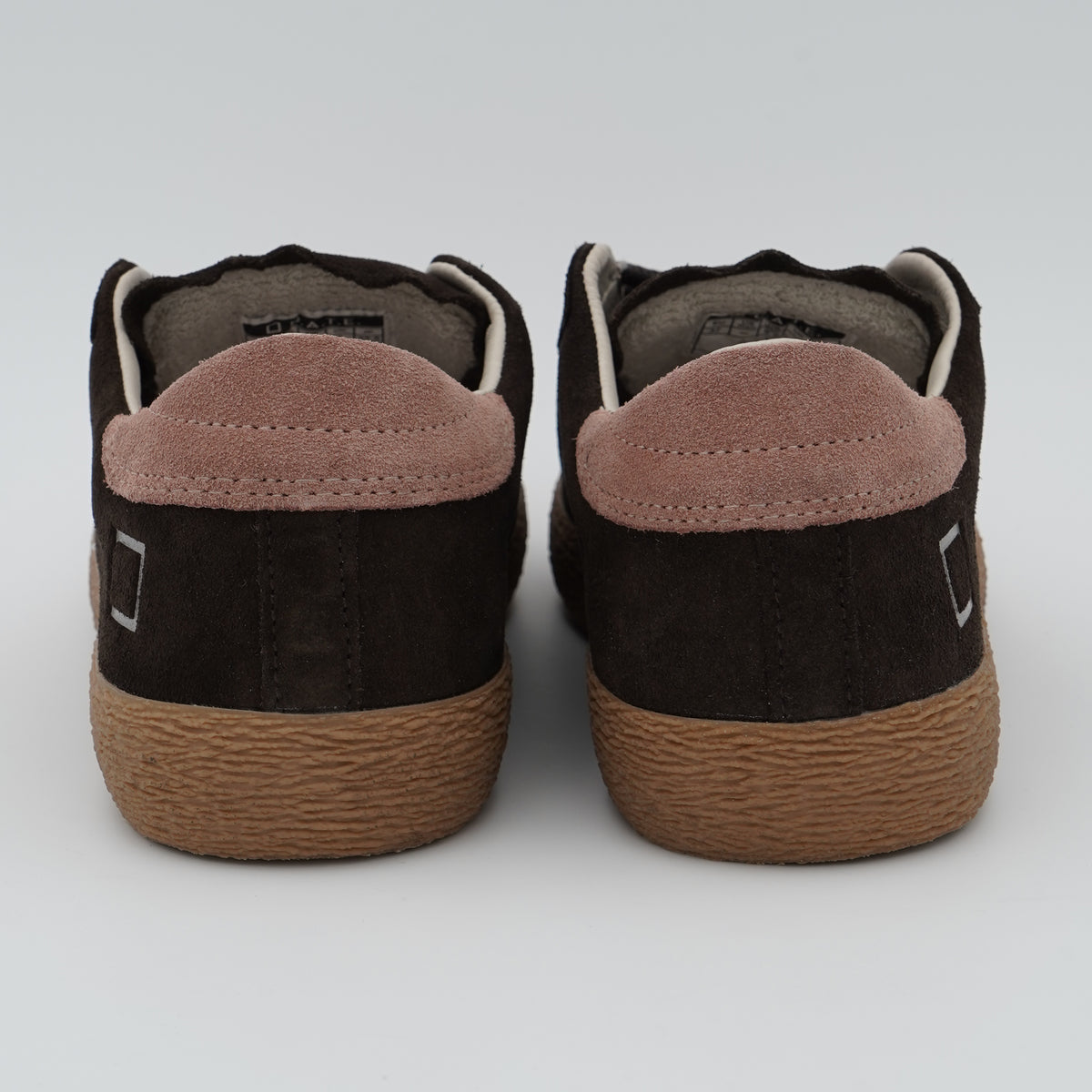 Sneakers D.A.T.E. Hill Low Suede W451HL SDBR Brown in Pelle Scamosciata Marrone con Dettagli Rosa