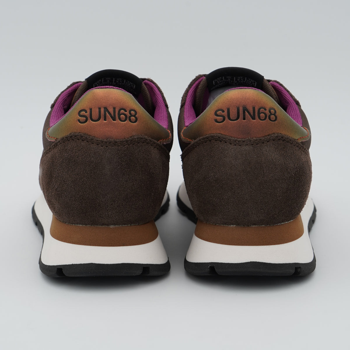 Sneakers SUN68 Ally Solid Z46201 08 Marrone in Suede e Nylon con Logo Ricamato e Suola Running in EVA