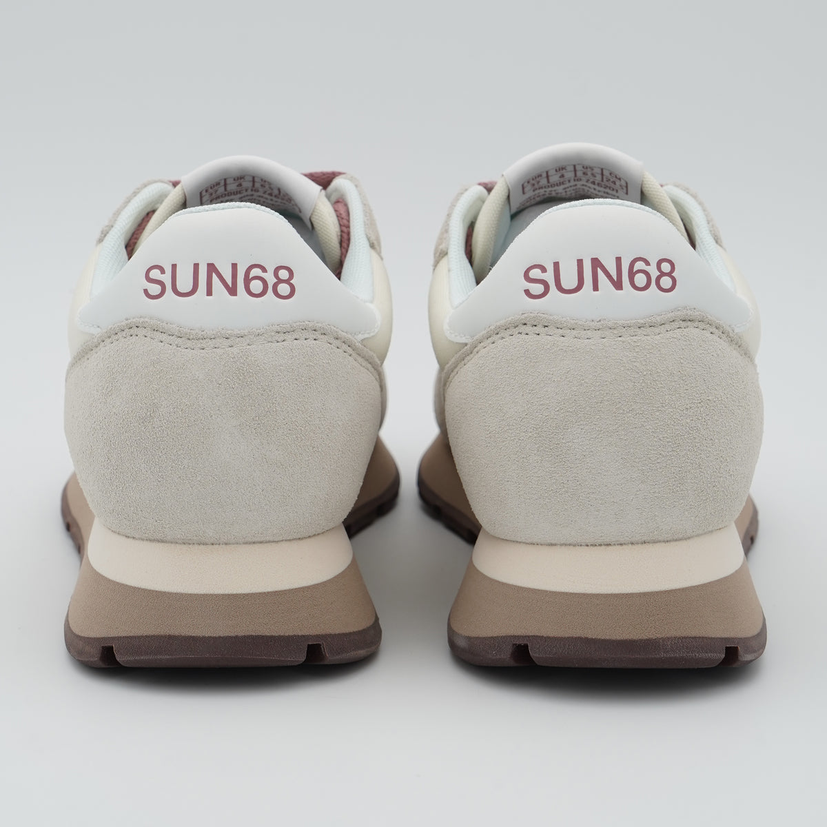 Sneakers SUN68 Ally Solid Z46201 31 Bianco Panna in Suede e Nylon con Logo Ricamato e Suola Running in EVA