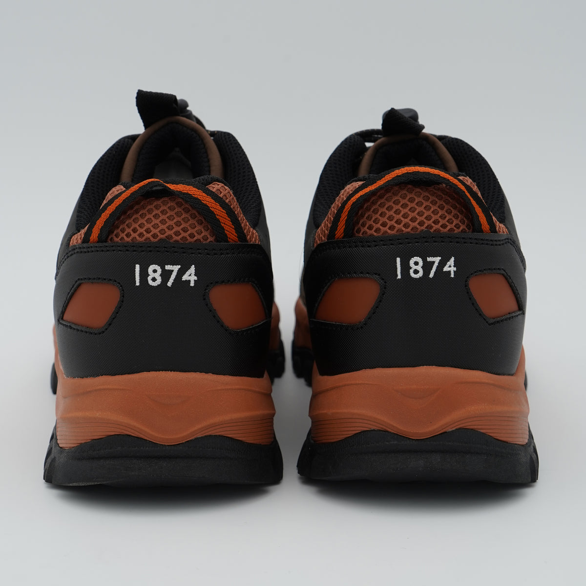 Sneakers Lyle & Scott Nyllep Mintlaw LSMRU00004 287 Marrone e Arancione con Lacci Elastici, Suola Chunky e Logo Aquila Dorata