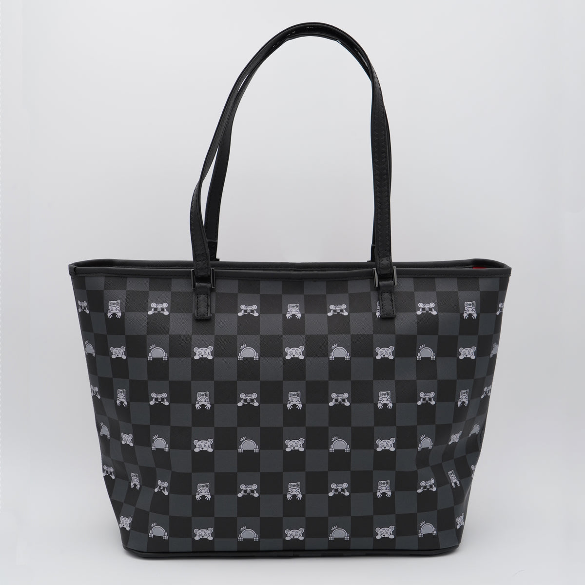 Borsa SPRAYGROUND T8916 in pvc grigia a scacchi e bocca
