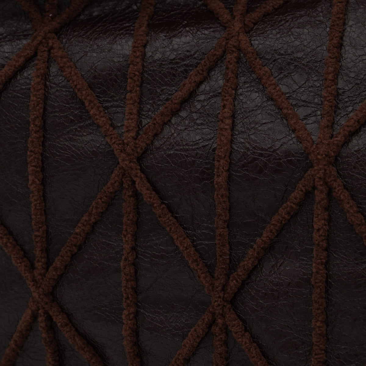 Borsa Ermanno Firenze by Ermanno Scervino Belen 12402279 Marrone Scuro Large Effetto Vintage con Ricamo Geometrico