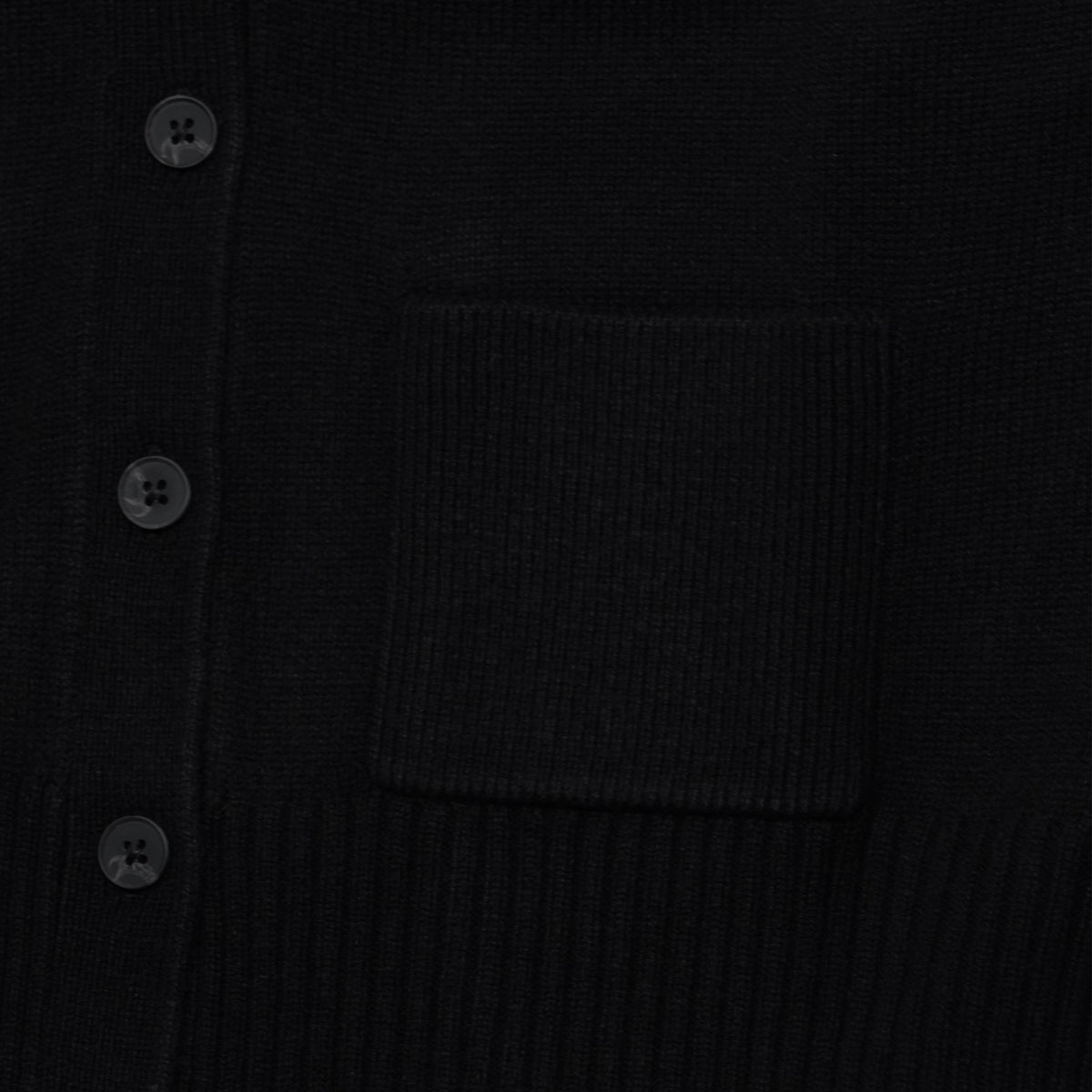 Cardigan SUN68 x The Beatles K46617 Warm Wool Beatles 11 Nero in Misto Lana e Cashmere con Cuore Love Me Do e Tasche Applicate