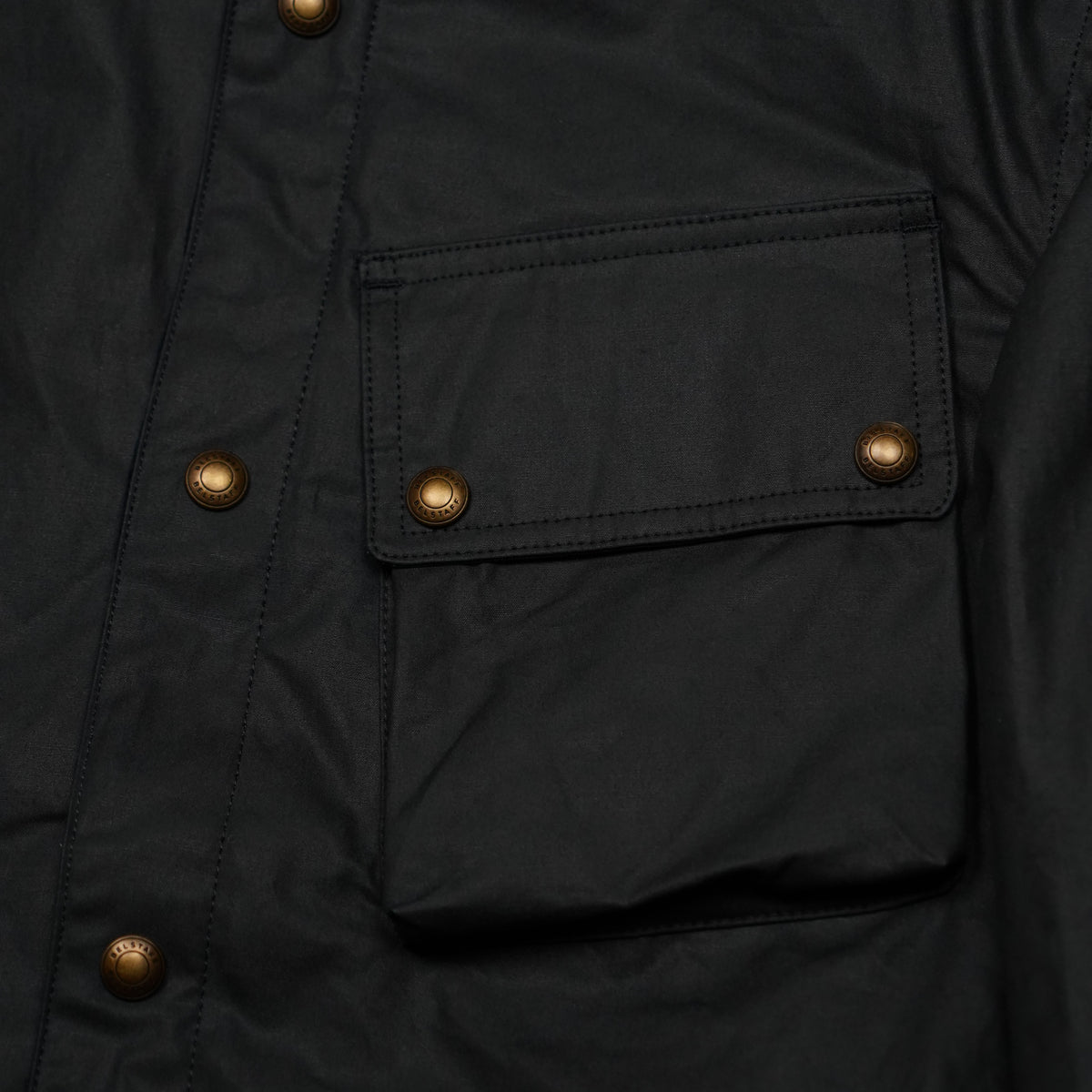 Giacca Belstaff Blu Navy in Cotone Cerato con Colletto in Velluto