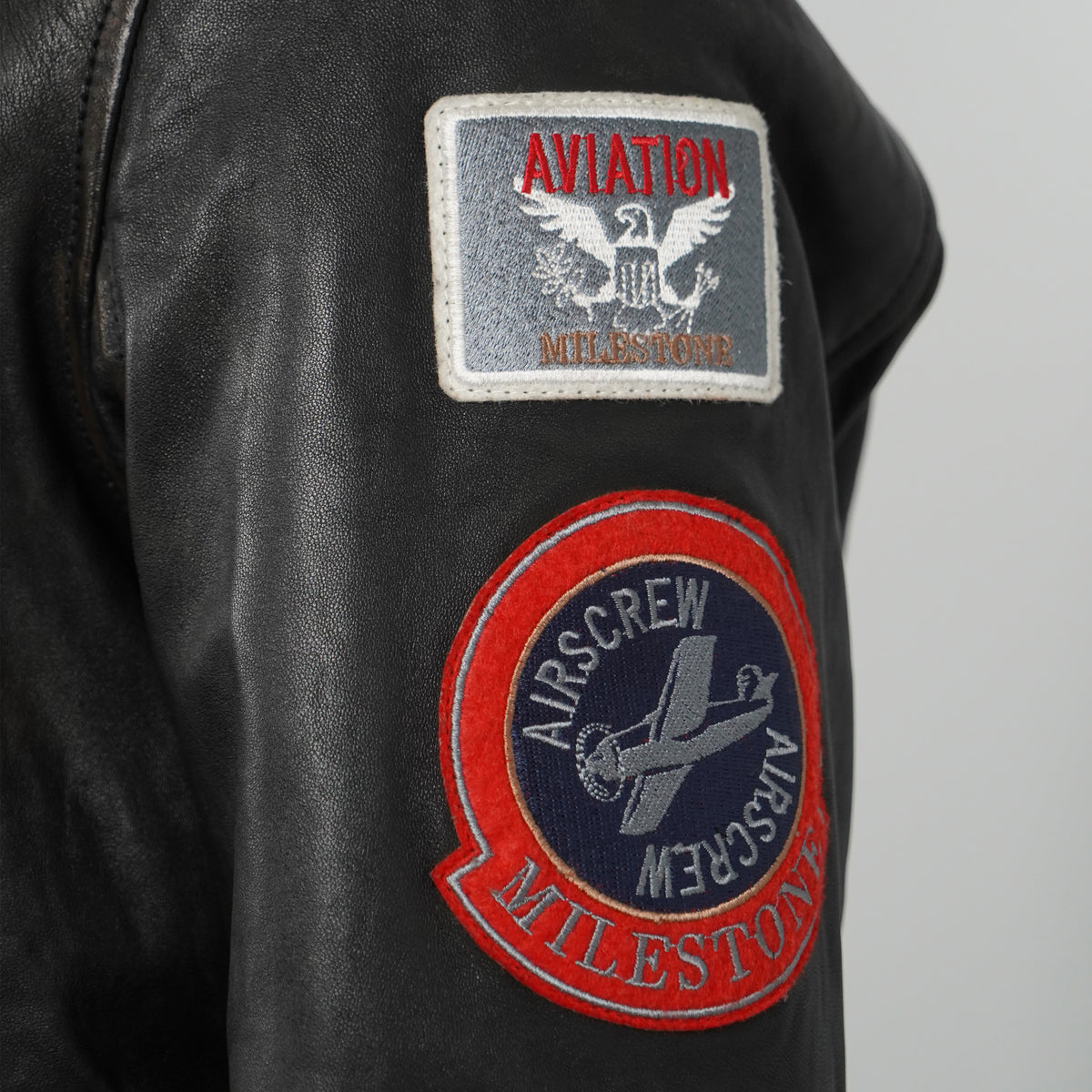 Giubbotto in Pelle Milestone Matti 531070604009801 Colore 99 Nero Aviator Top Gun