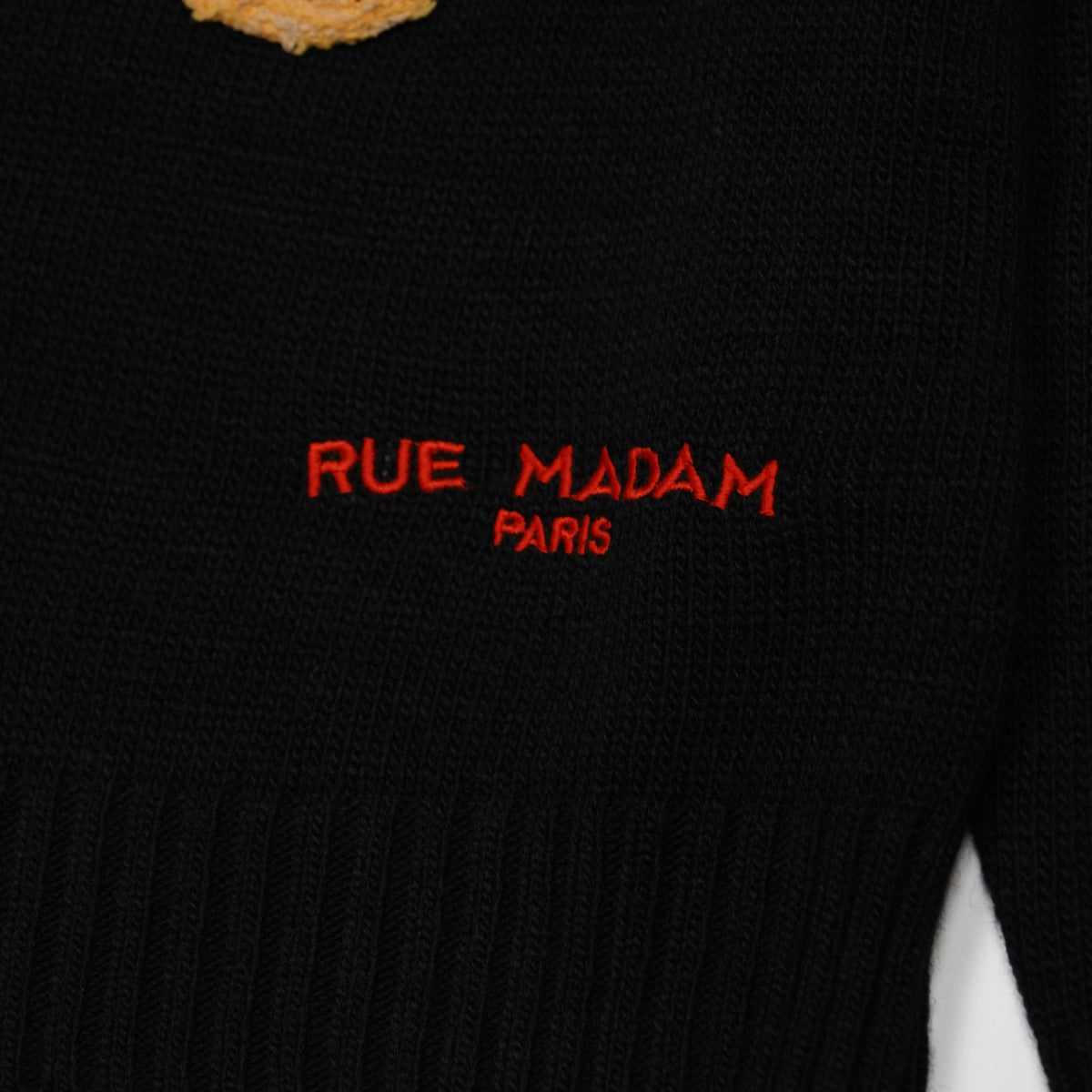Maglione Rue Madam Paris Marvin Love Jumper 1612 Nero in Misto Lana con Orsetto Marvin Ricamato e Logo