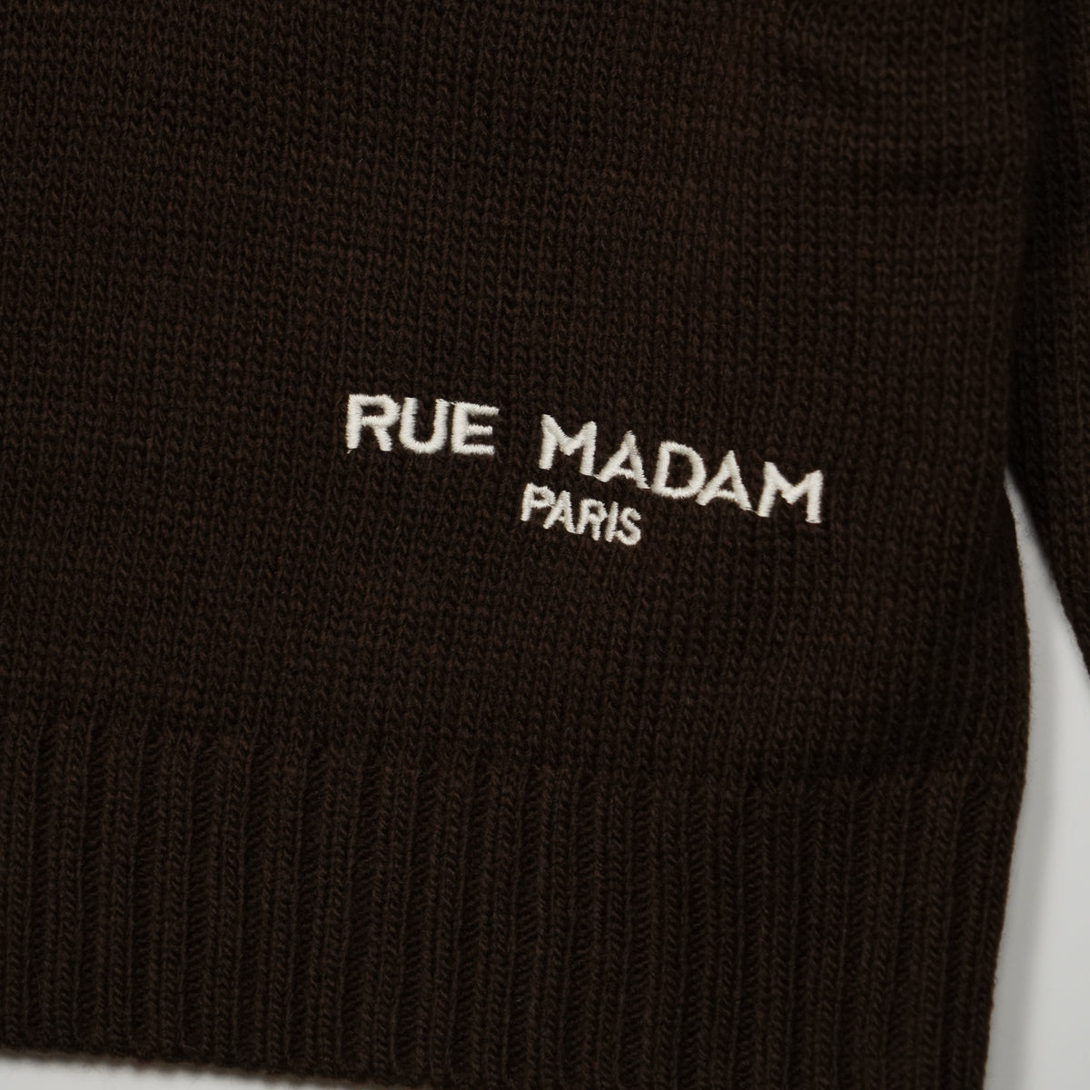 Maglione Rue Madam Paris Marvin Love Jumper 1612 Marrone in Misto Lana con Orsetto Marvin Ricamato e Logo