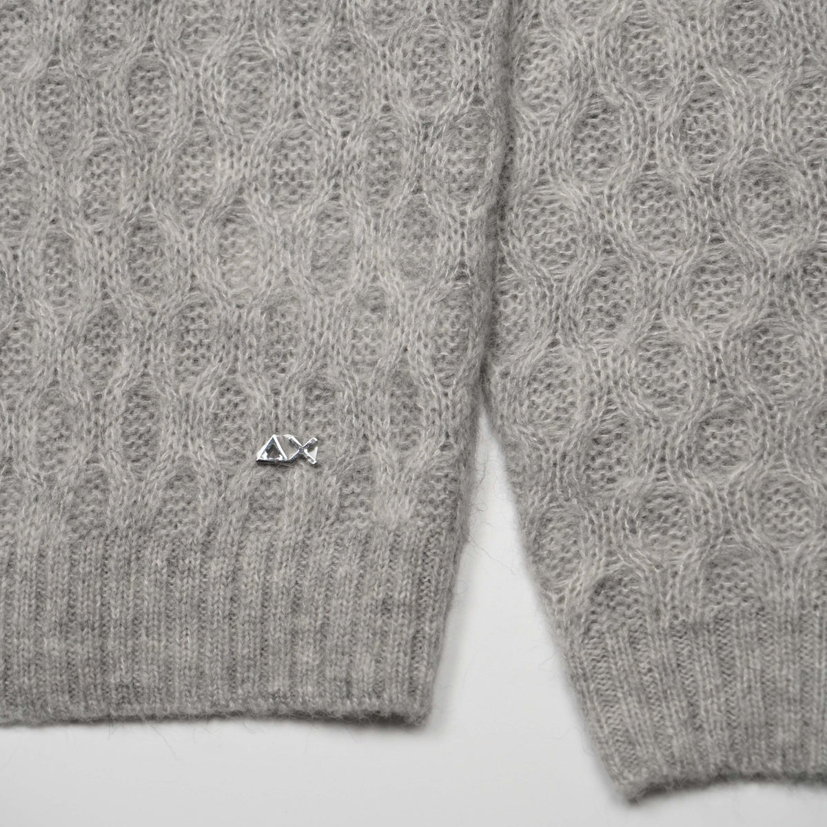 Maglione Girocollo SUN68 Crewneck Fancy Knit Alpaca Soft Touch K46155-06 Grigio