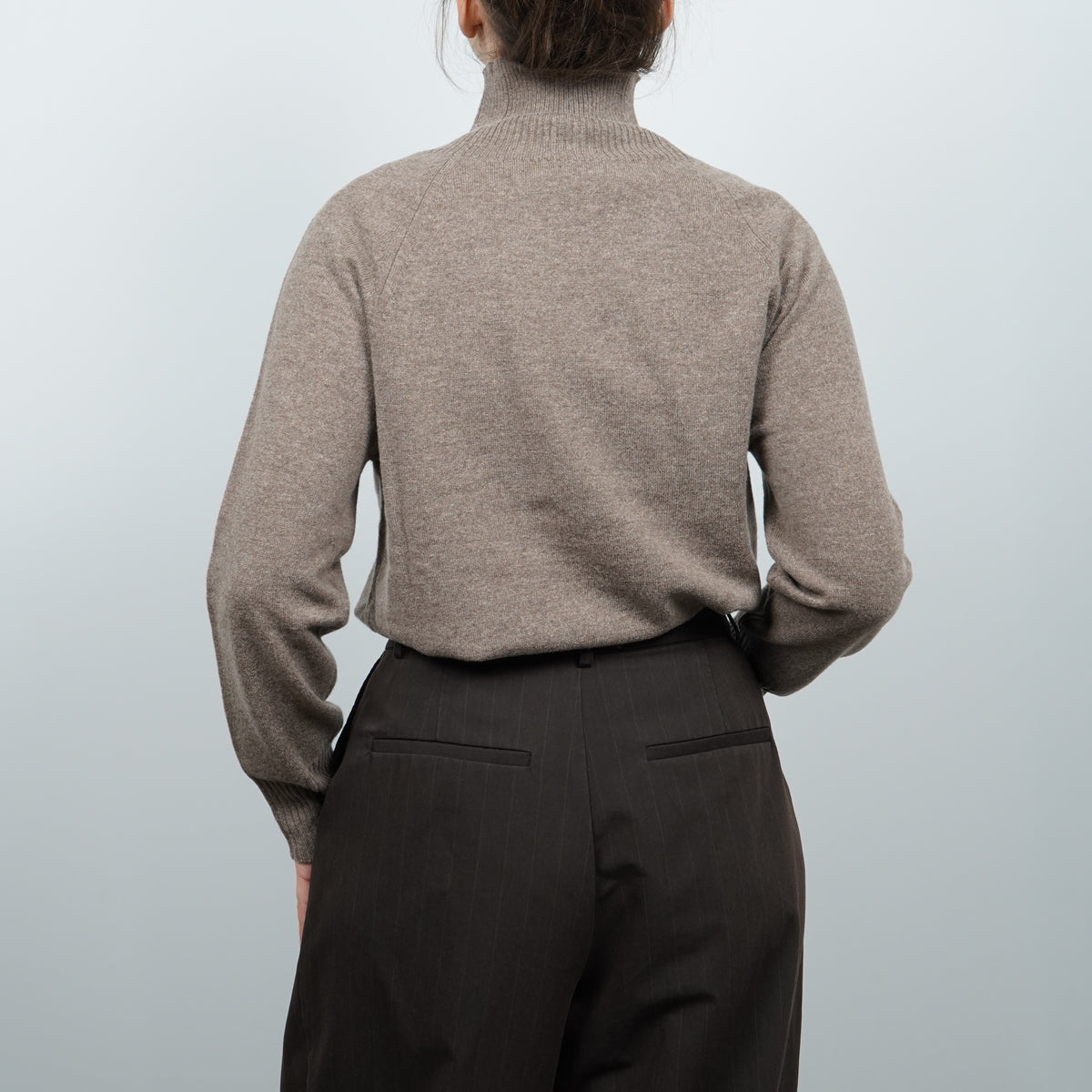 Maglione Lupetto Raglan Kangra 4520-00330 Tortora Mélange in Lana e Cashmere