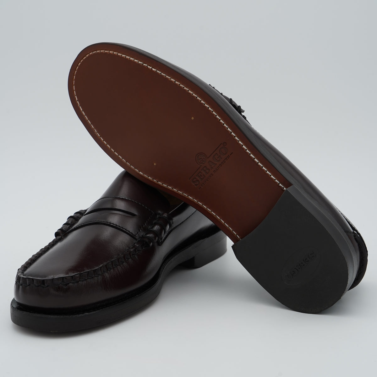 Mocassino Sebago Classic Dan 7000300-903 Brown Burgundy in Pelle Bordeaux