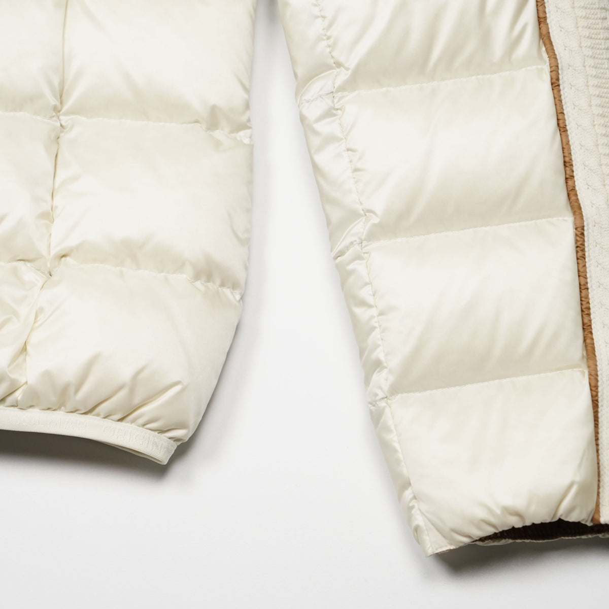 Piumino Colmar 2222 624 Bianco Panna con Inserti in Maglia