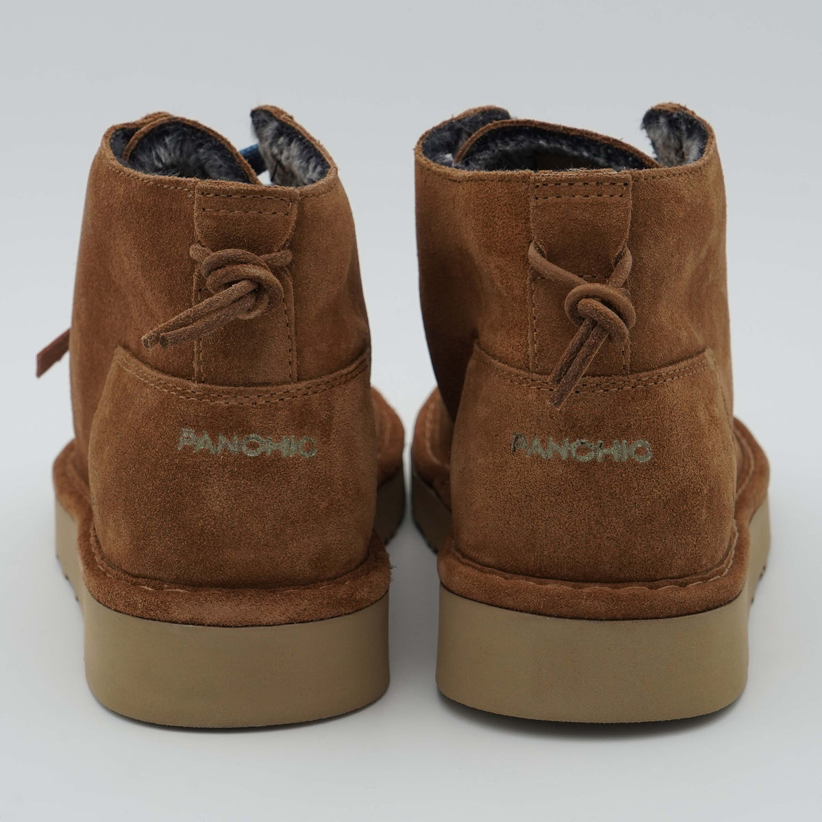 Polacchino Panchic Icon P001M036 D004 Cognac in Camoscio con Fodera Faux Fur, Lacci Denim e Suola EVA