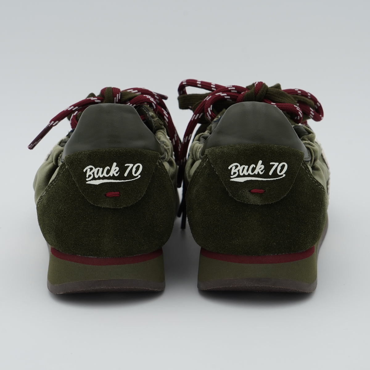 Sneakers Back70 ROCKET in camoscio e tessuto verde bosco