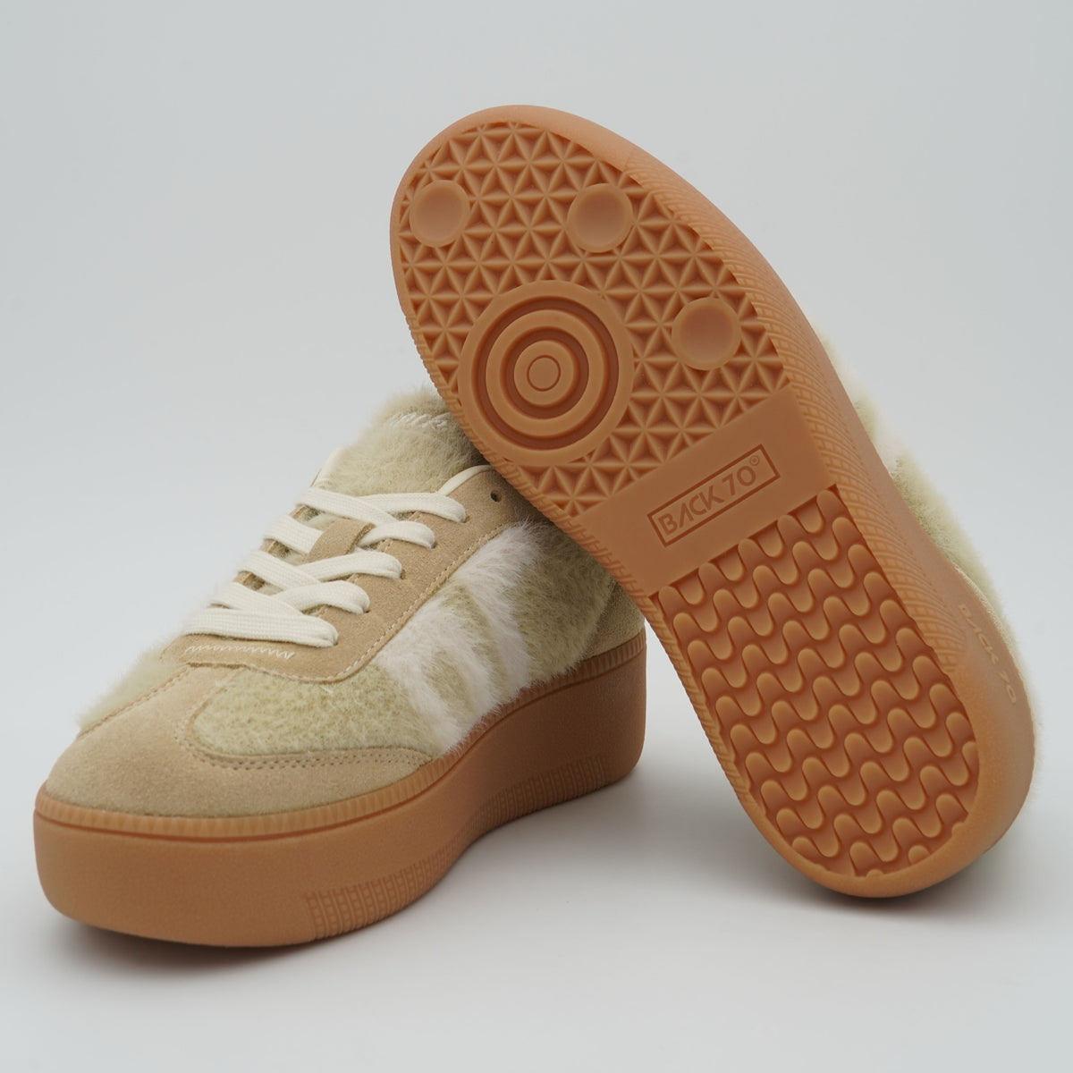 Sneakers Back 70 M005 Mohair Crema Butter con Suola Platform