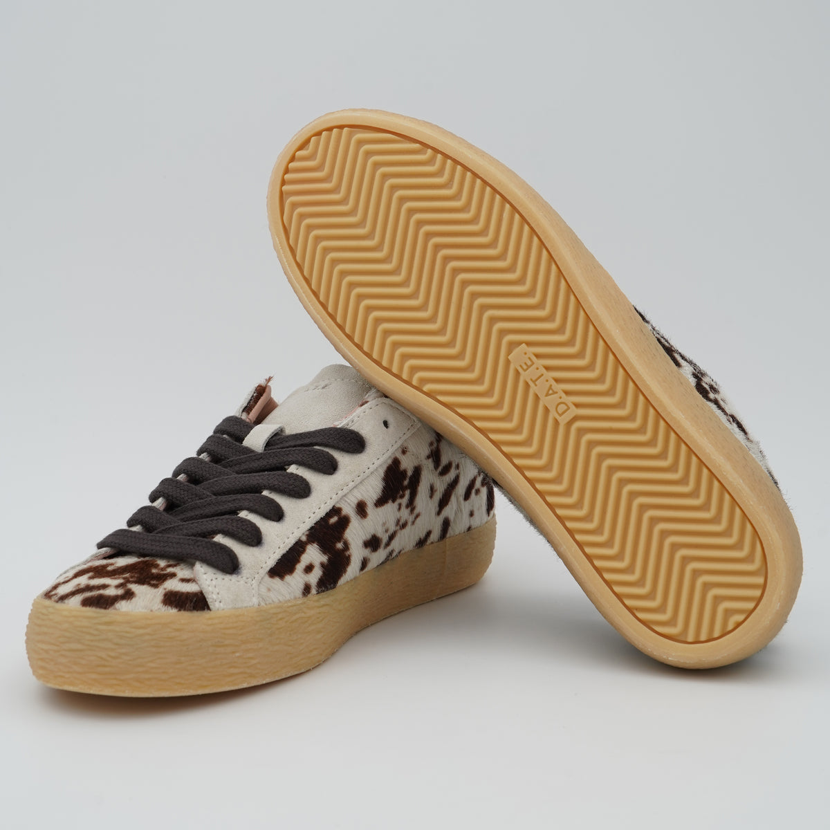 Sneakers D.A.T.E. Hill Low Pony W451HLPNCW Cow in Cavallino Effetto Muccato