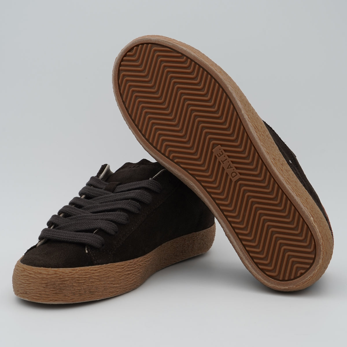 Sneakers D.A.T.E. Hill Low Suede W451HL SDBR Brown in Pelle Scamosciata Marrone con Dettagli Rosa