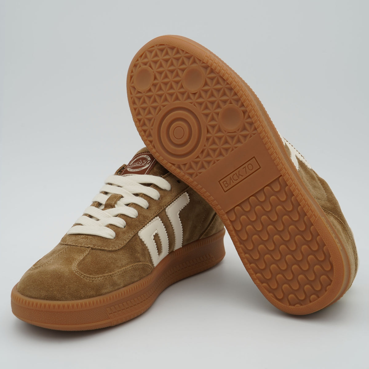 Sneakers Back 70 Double 108028 Suede Camel Butter in Camoscio