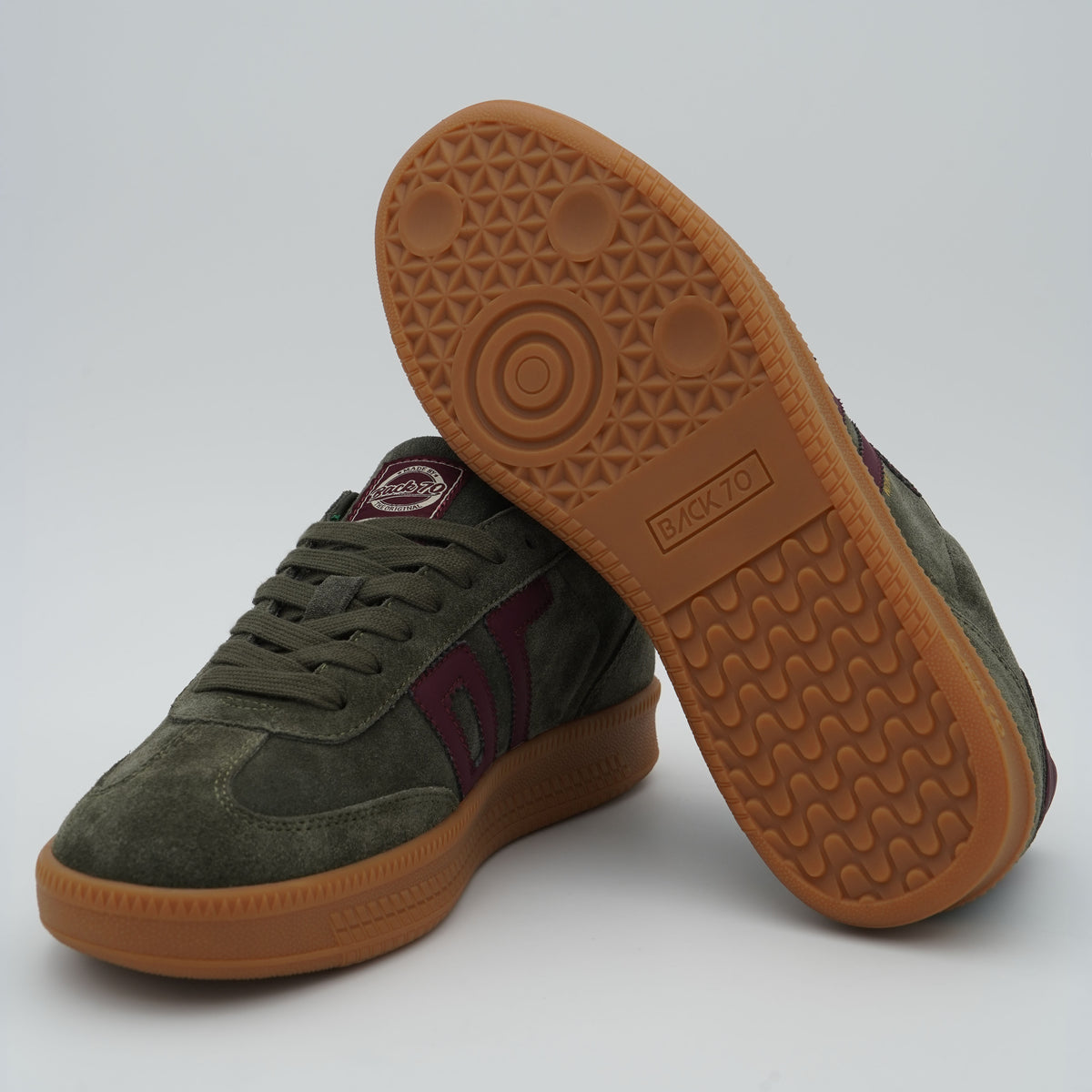 Sneakers Back 70 Double 108028-000051 Suede Olive Wine Verde Bordeaux