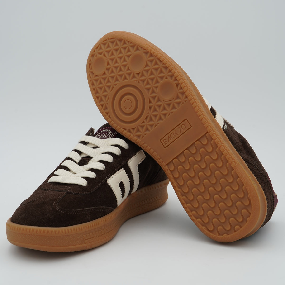 Sneakers Back 70 Double 108028 Suede Coffee Butter Marrone in Camoscio