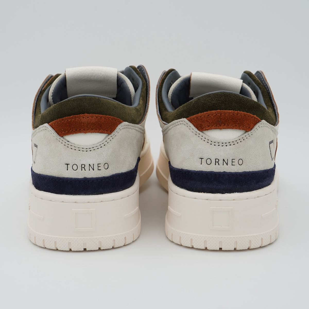 Sneakers D.A.T.E. Torneo Colored M451TOCOWG White Green in Pelle Bianca e Camoscio