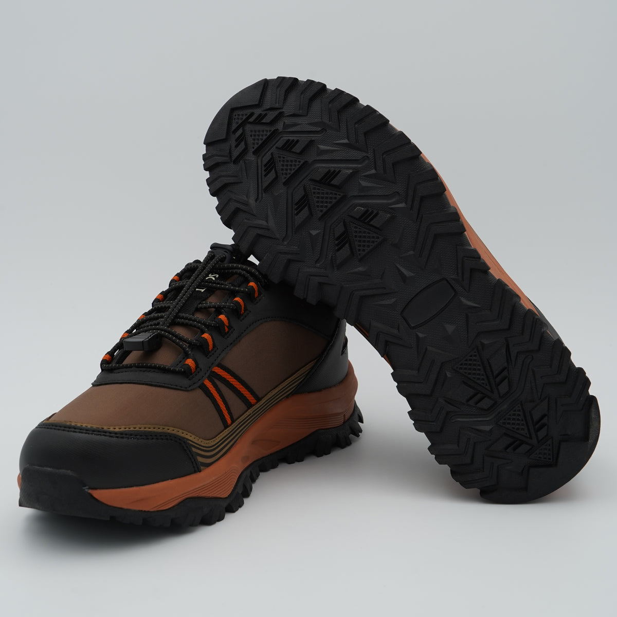 Sneakers Lyle & Scott Nyllep Mintlaw LSMRU00004 287 Marrone e Arancione con Lacci Elastici, Suola Chunky e Logo Aquila Dorata