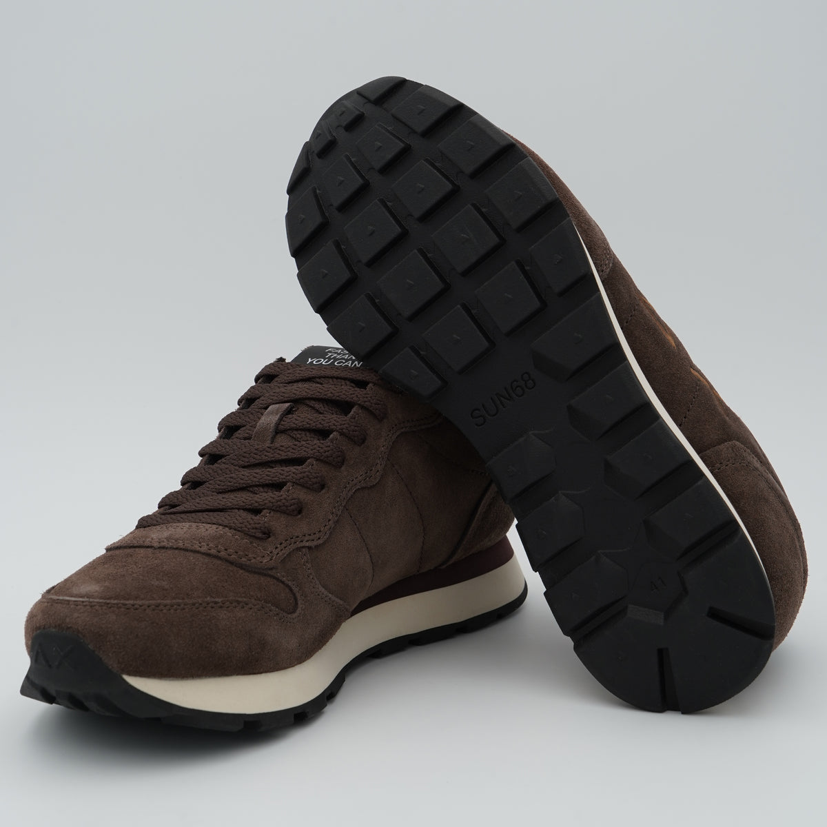 Sneakers SUN68 Tom Suede Z46106 08 Marrone in Camoscio con Logo Ricamato e Suola EVA