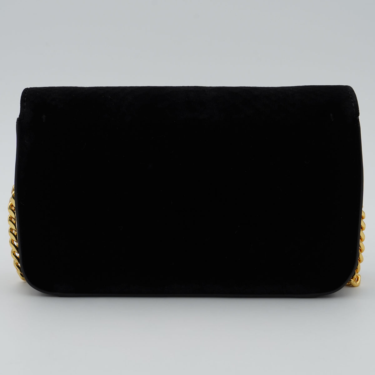 Borsa a Tracolla Elisabetta Franchi BS20A67E2 Nera Effetto Velluto con Dettagli Oro